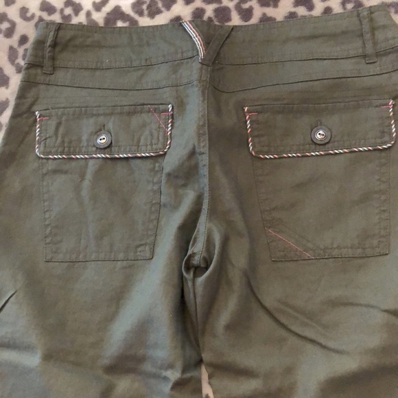 Roxy Button Fly Linen Blend Pants in Green Size 3 Juniors - Picture 12 of 17